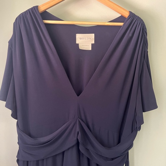 BHLDN Mendoza Navy Slit Dress Plus Size 24 - Picture 6 of 8